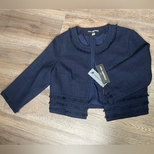 NWT Karl Lagerfeld Nevy tweed cropped jacket